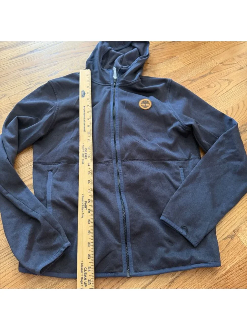 Timberland mens small blue hooded jacket zip up